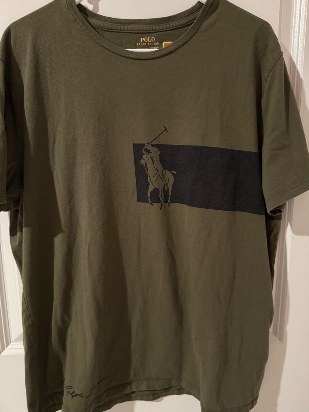 Polo by Ralph Lauren Olive Green Short Sleeve Polo Graphic Tee